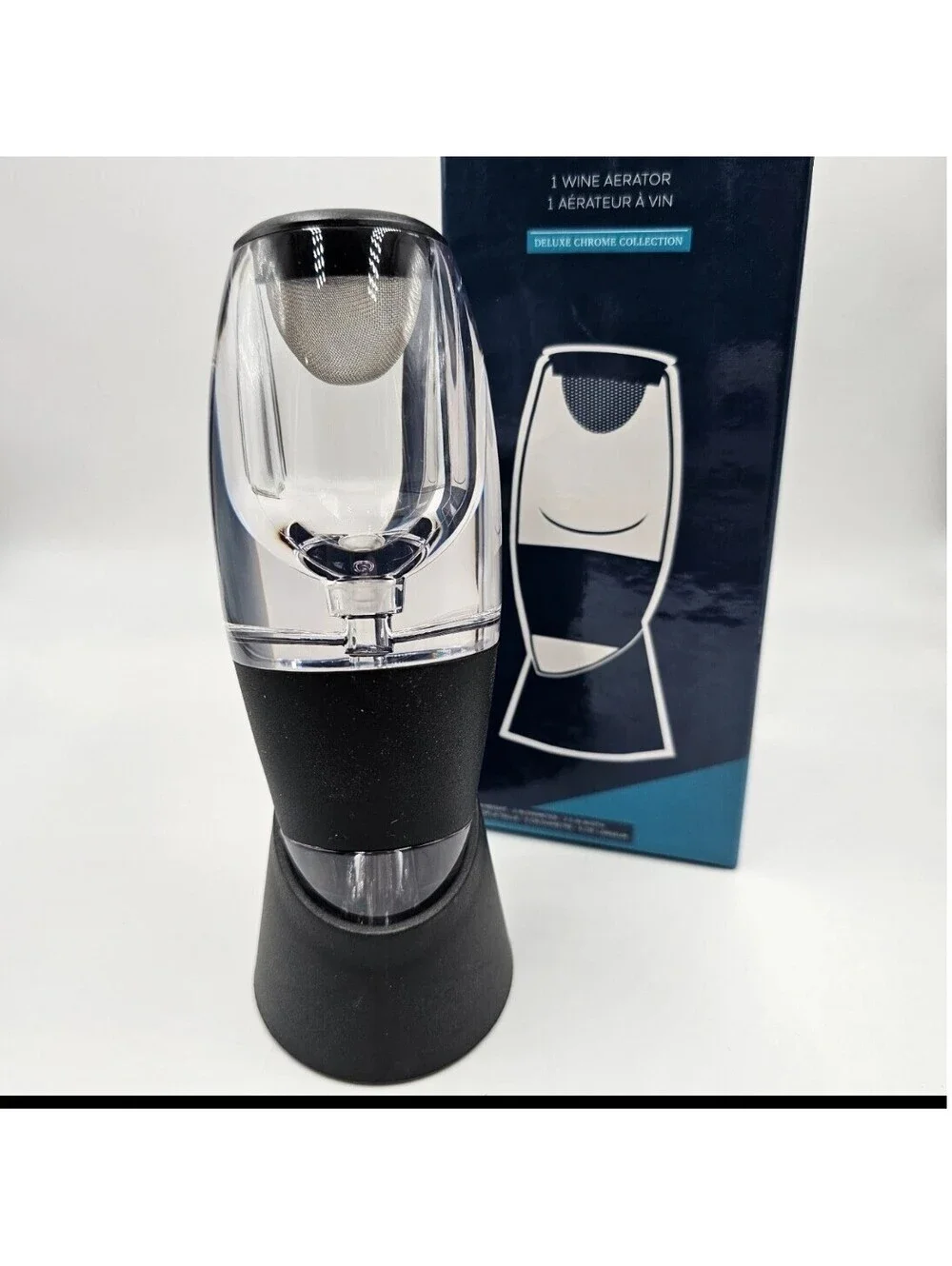 Chip & Tonic Wine Aerator Deluxe Chrome Collection with Stand and Filter New